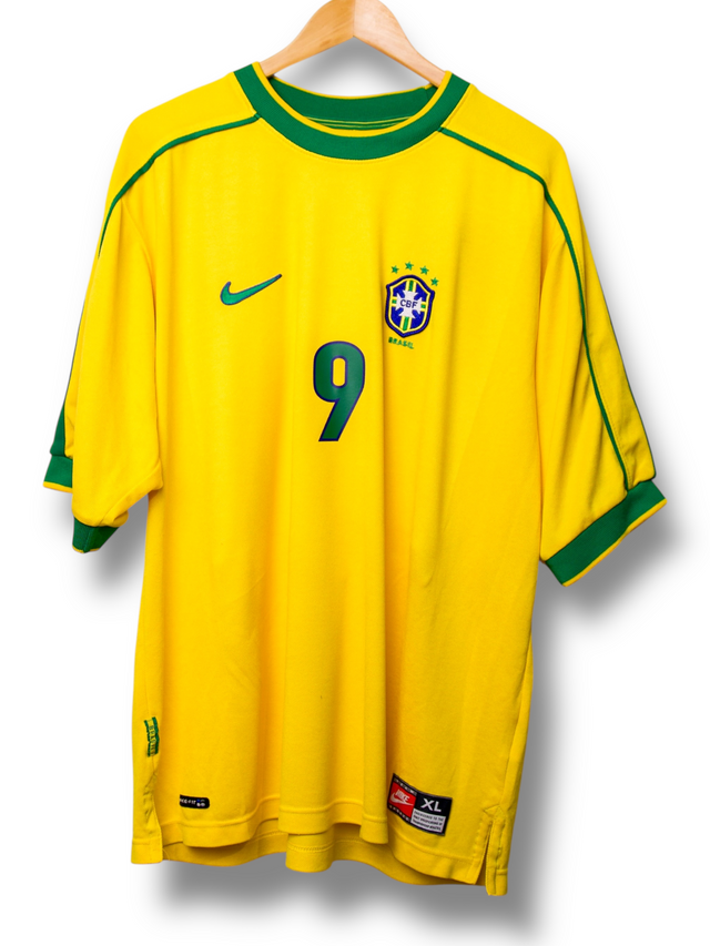 Brazil 1998 Home Shirt Ronaldo #9 (XL)