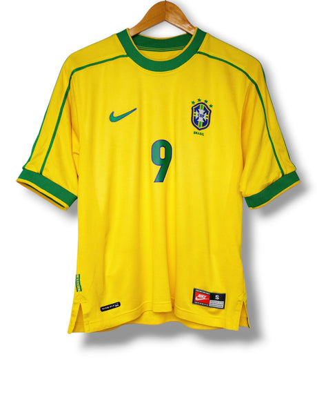 Brazilie 1998 Thuis Shirt Ronaldo #9 (S)