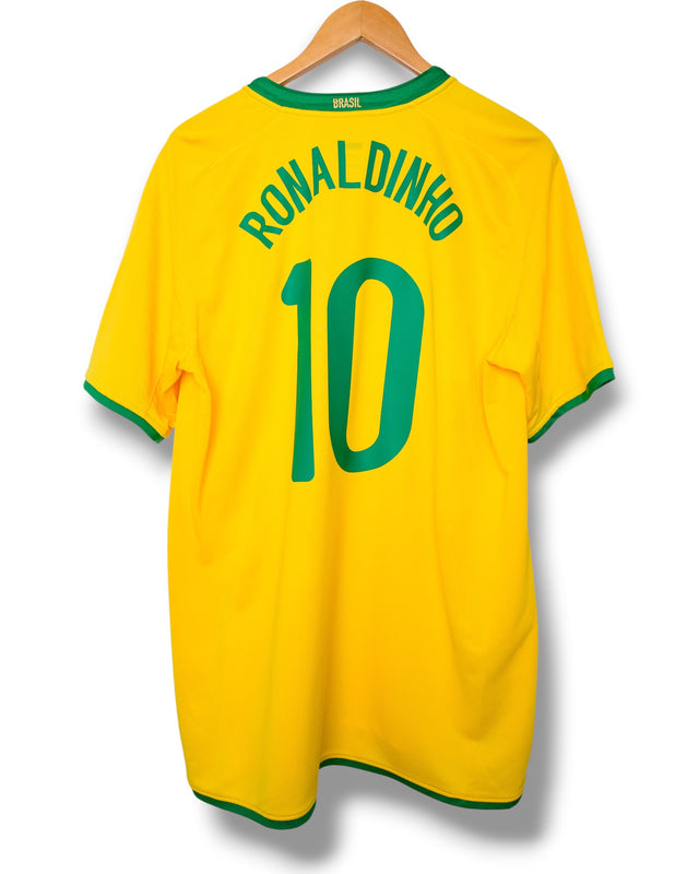 Brazilie 2008 Thuis Shirt Ronaldinho #10 (M)