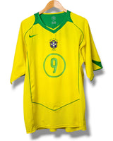 Brazilie 2004 Thuis Shirt Ronaldo #9 (XL)