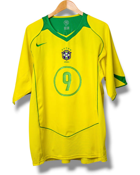 Brazil 2004 Home Shirt Ronaldo #9 (XL)