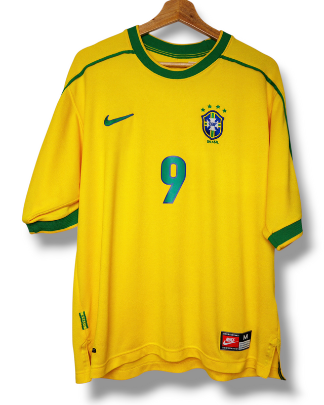 Brazilie 1998 Thuis Shirt Ronaldo #9 (M)