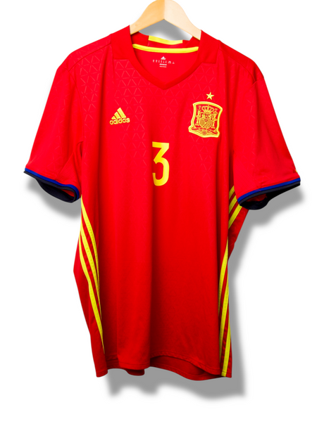 Spain 2016 Home Shirt Piqué #3 (XL)